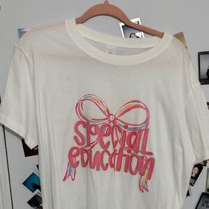 White women’s Shirt with Colorful Design